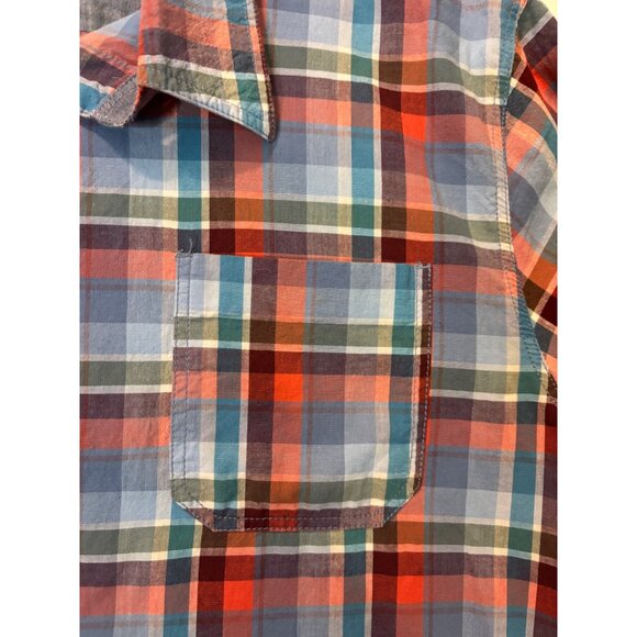 Mossimo Supply Co Mens Athletic Fit Plaid Button-Up Shirt Blue/Red Size L - Picture 3 of 13